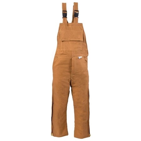 National Safety Apparel WATER RESISTANT BIB OVERALL-2X, BROWN/30"INSEAM/MODAQULT LINED C45UMMQ2XRG